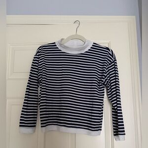 Navy Striped Long Sleeve Top